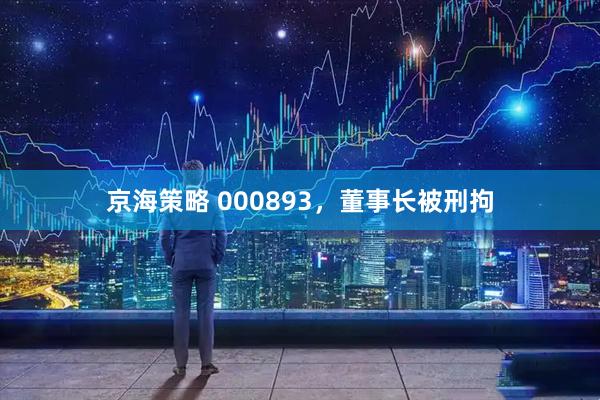 京海策略 000893，董事长被刑拘